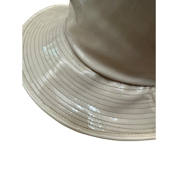 1960s Vintage Mod Cream:Beige Vinyl Brim Hat